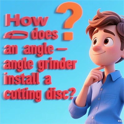 How does an angle grinder install a cutting disc?