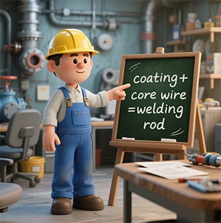 The composition of a welding rod